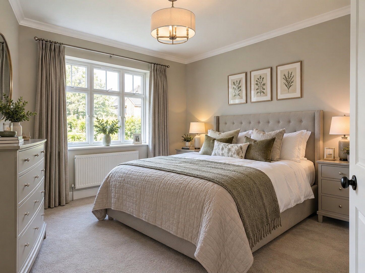 Finished bedroom after professional interior decorating